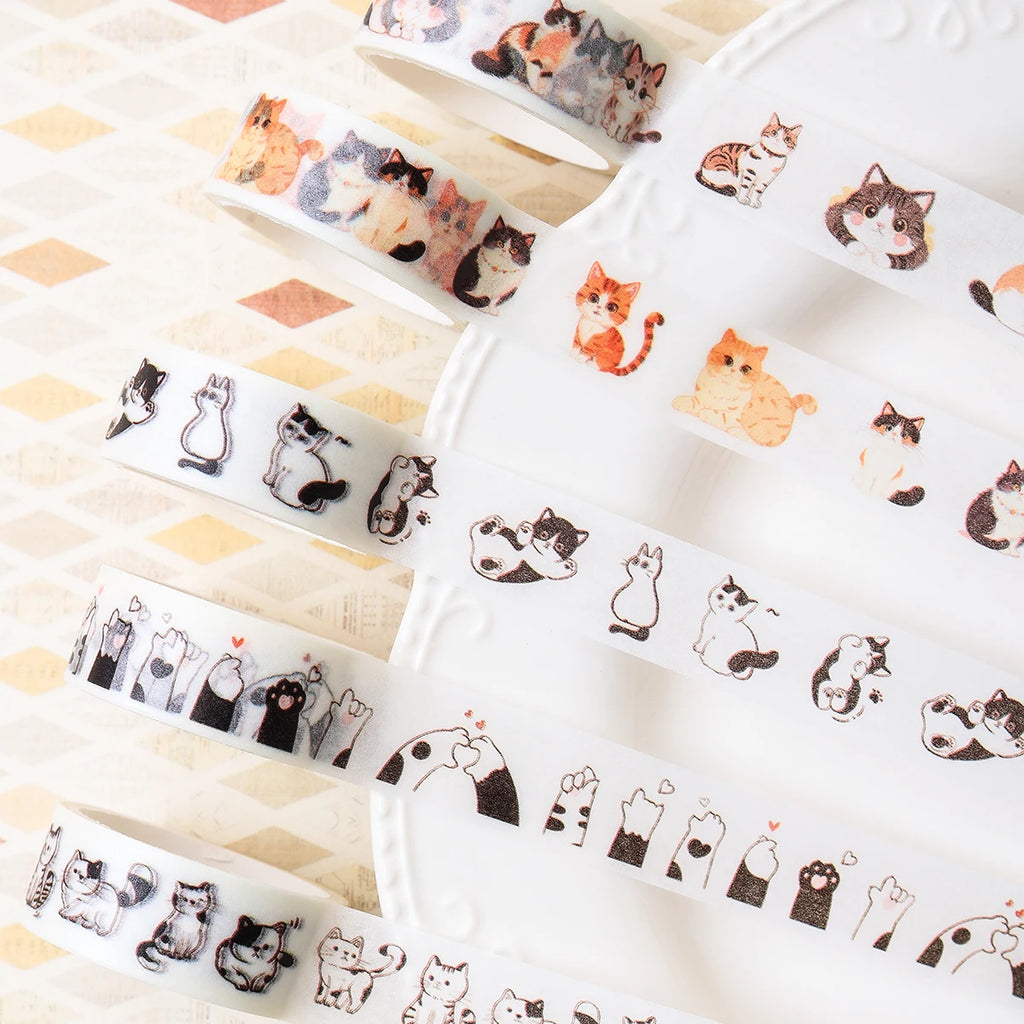 Animal Pattern Washi Tape Set – 5 Rolls