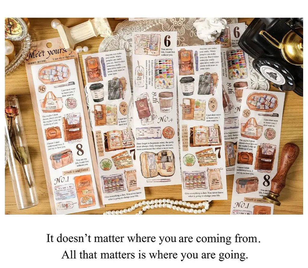 Travel Stickers Pack – 6pcs DIY Scrapbooking & Junk Journal