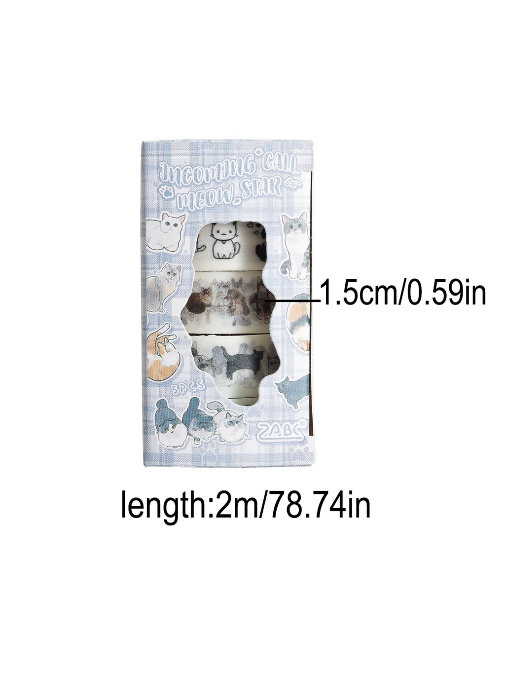 Animal Pattern Washi Tape Set – 5 Rolls