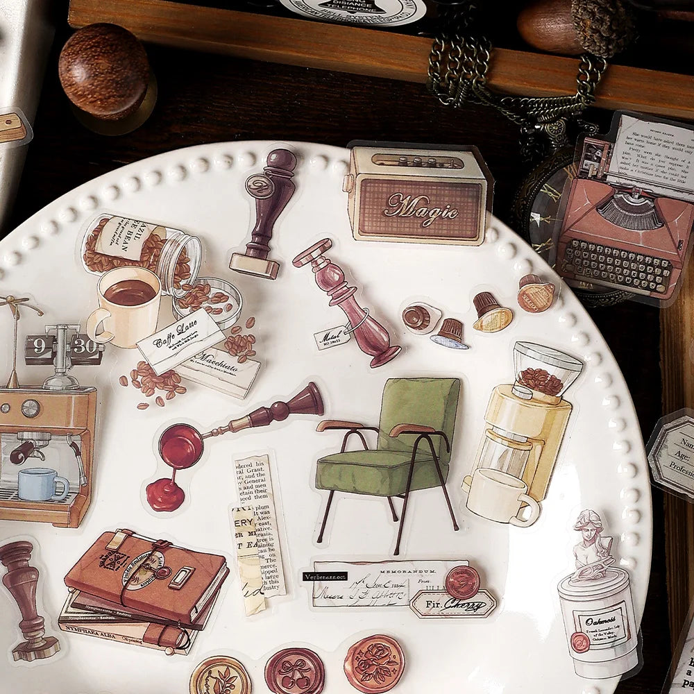 Vintage Dark Art PET Stickers – 40pcs