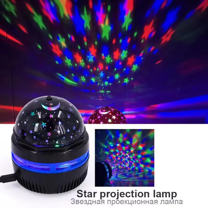 Galaxy Star Projector Night Light – LED Moon & Star Bedroom Atmosphere Lamp