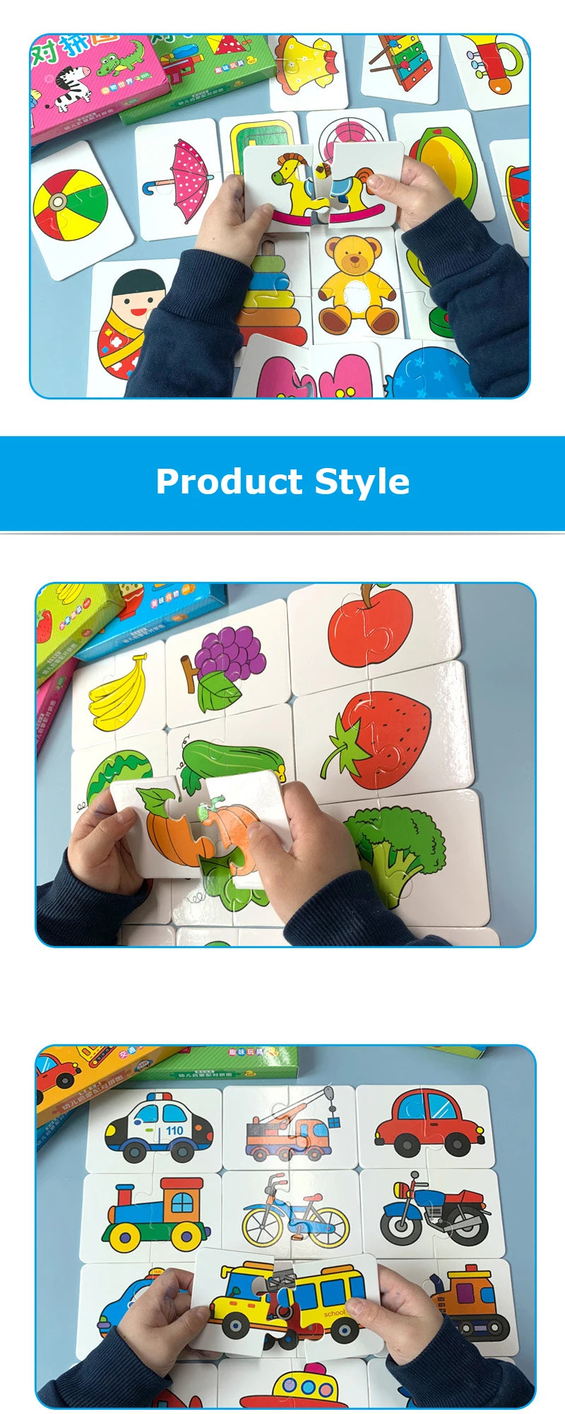 Montessori Flash Cards for Kids – Educational Learning Puzzle Cards for Babies & Toddlers