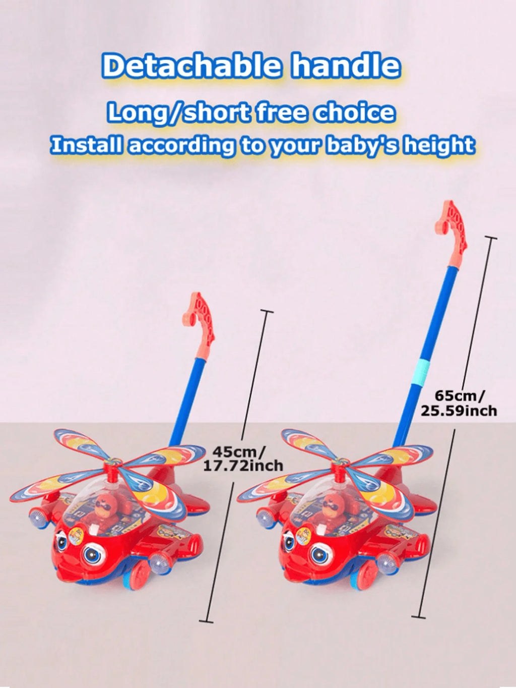 Cartoon Airplane Toy Trolley – Push Along Walking Toy for Toddlers & Kids