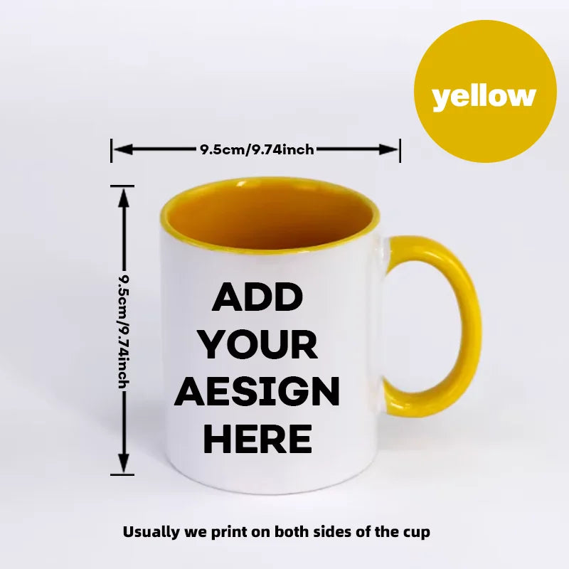 Personalised Photo & Text Mug – Custom Colour Ceramic Gift