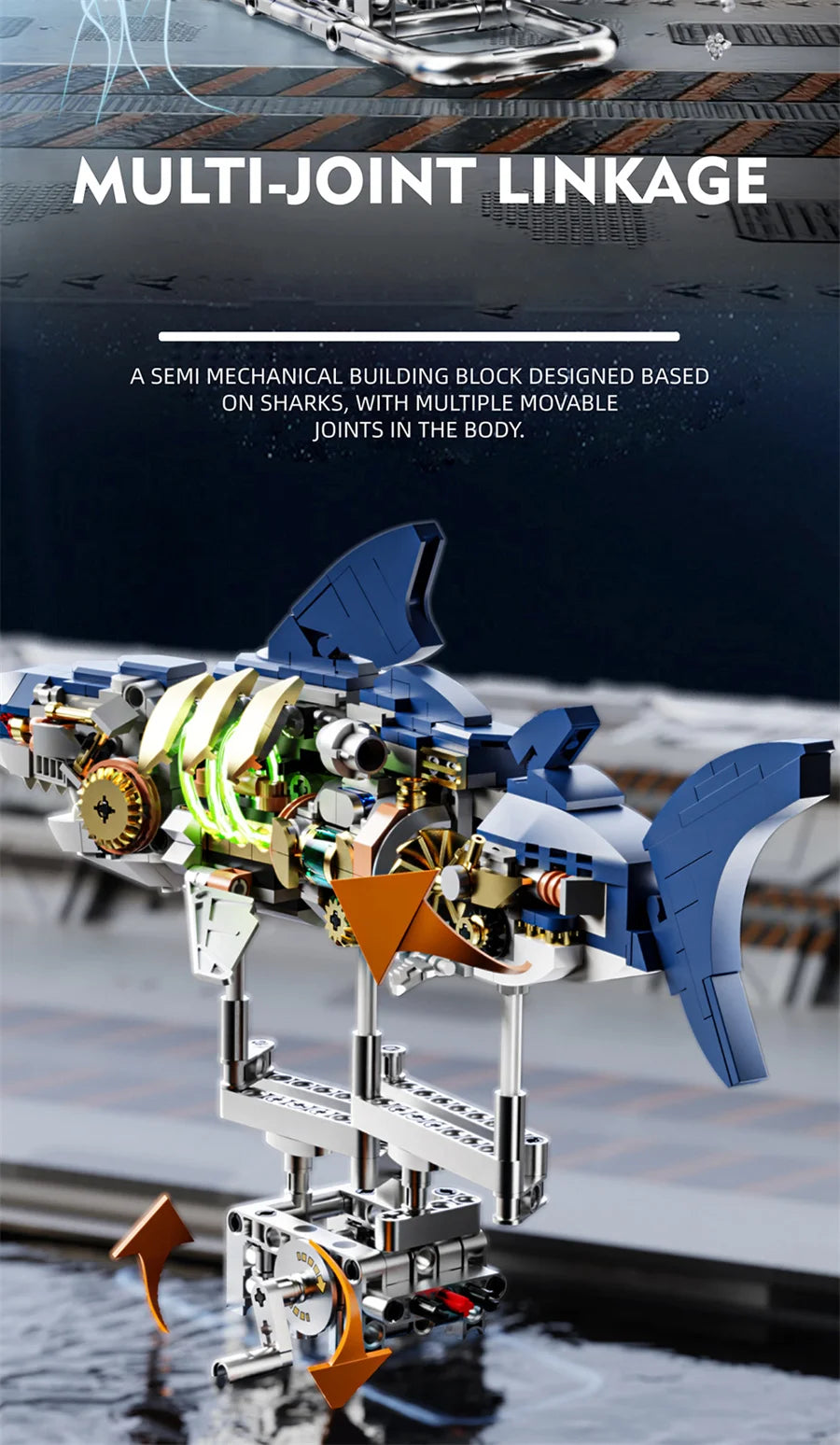 Mechanical Animal Building Set – Shark, Dolphin & Sea Life Building Blocks