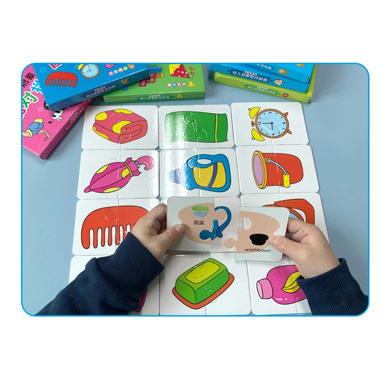 Montessori Flash Cards for Kids – Educational Learning Puzzle Cards for Babies & Toddlers