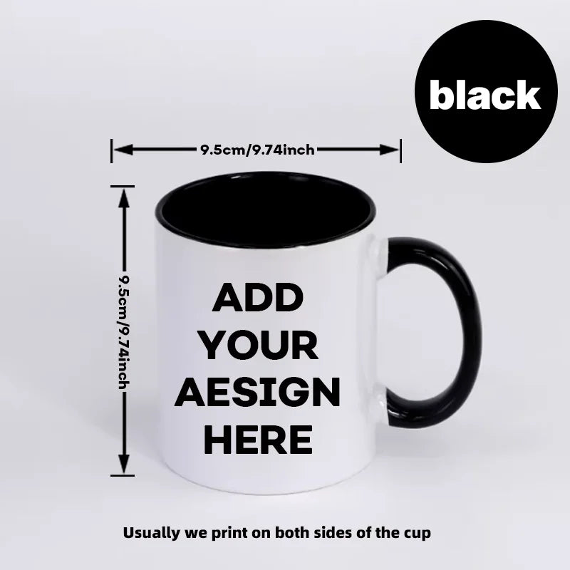 Personalised Photo & Text Mug – Custom Colour Ceramic Gift