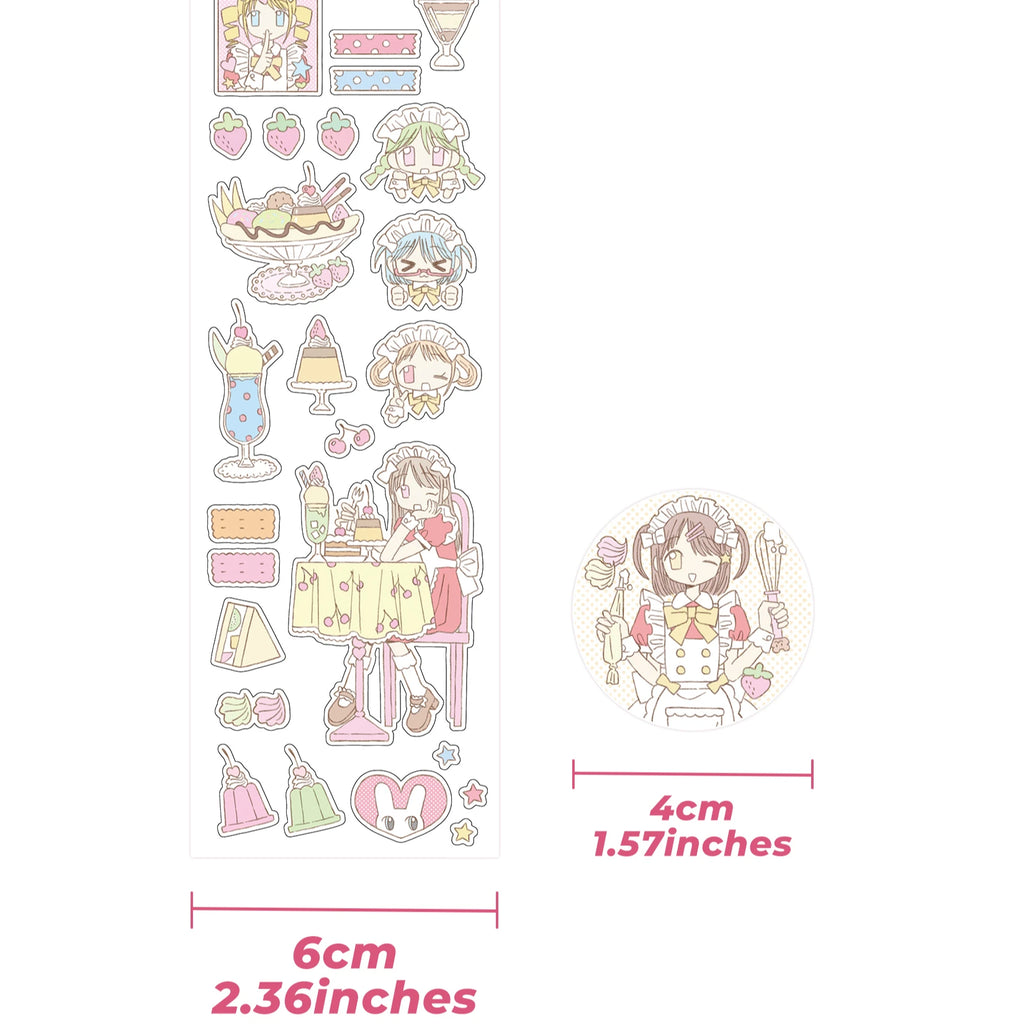 Kawaii Character Washi Tape – Sticker Tape for Journaling & Scrapbooking