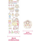 Kawaii Character Washi Tape – Sticker Tape for Journaling & Scrapbooking