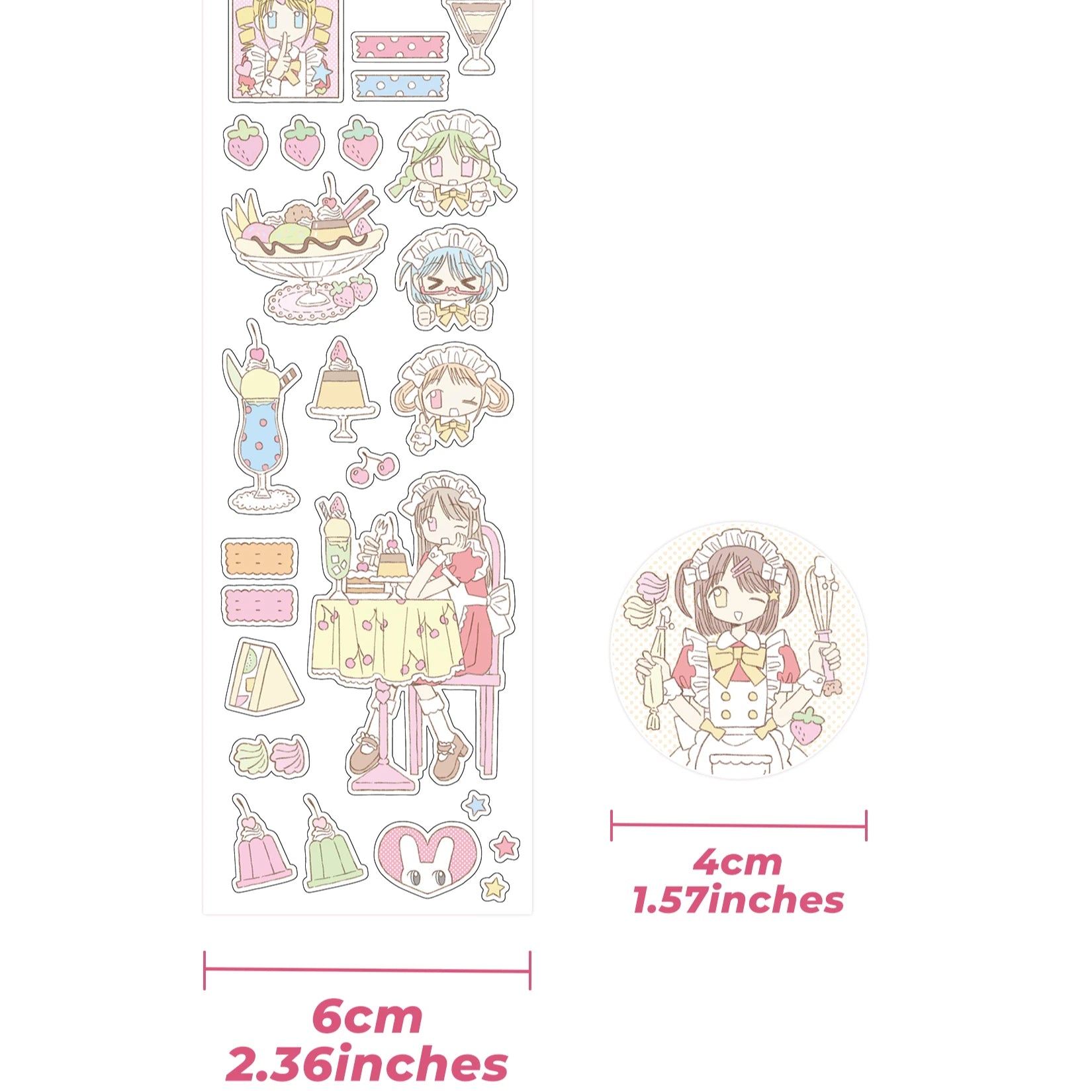 Kawaii Character Washi Tape – Sticker Tape for Journaling & Scrapbooking