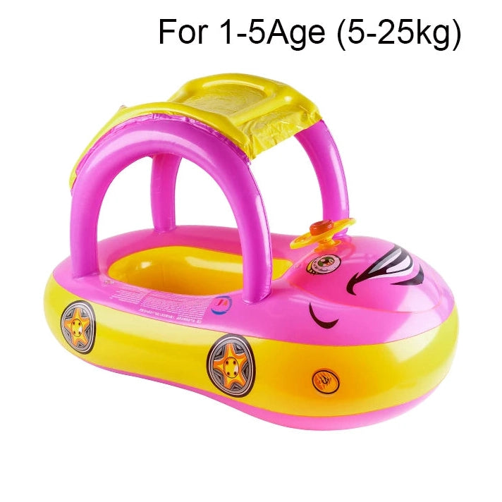 Car Shape Toddler Pool Float – Baby Swimming Ring & Beach Toy for Kids