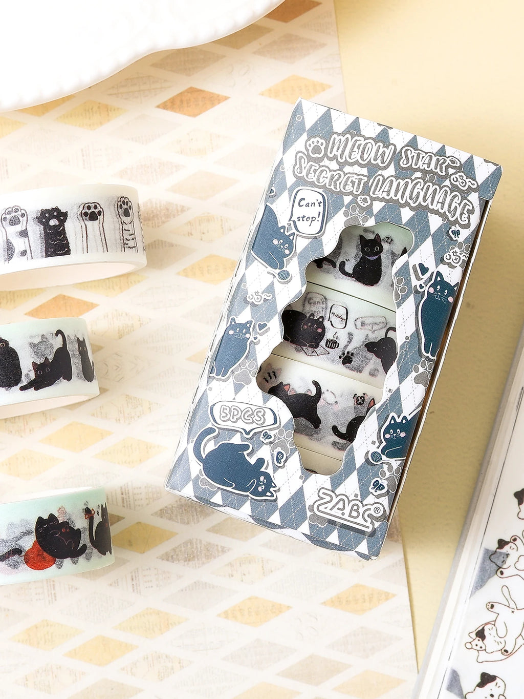 Animal Pattern Washi Tape Set – 5 Rolls