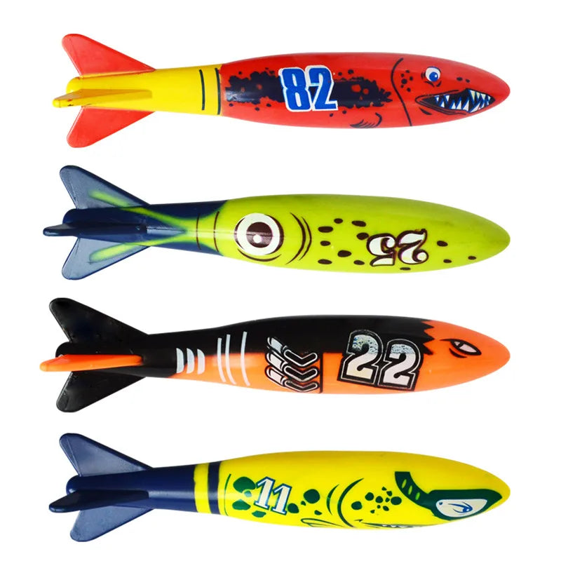 Kids Shark Rocket Pool Diving Toys – Summer Swimming Pool Dive Game Set