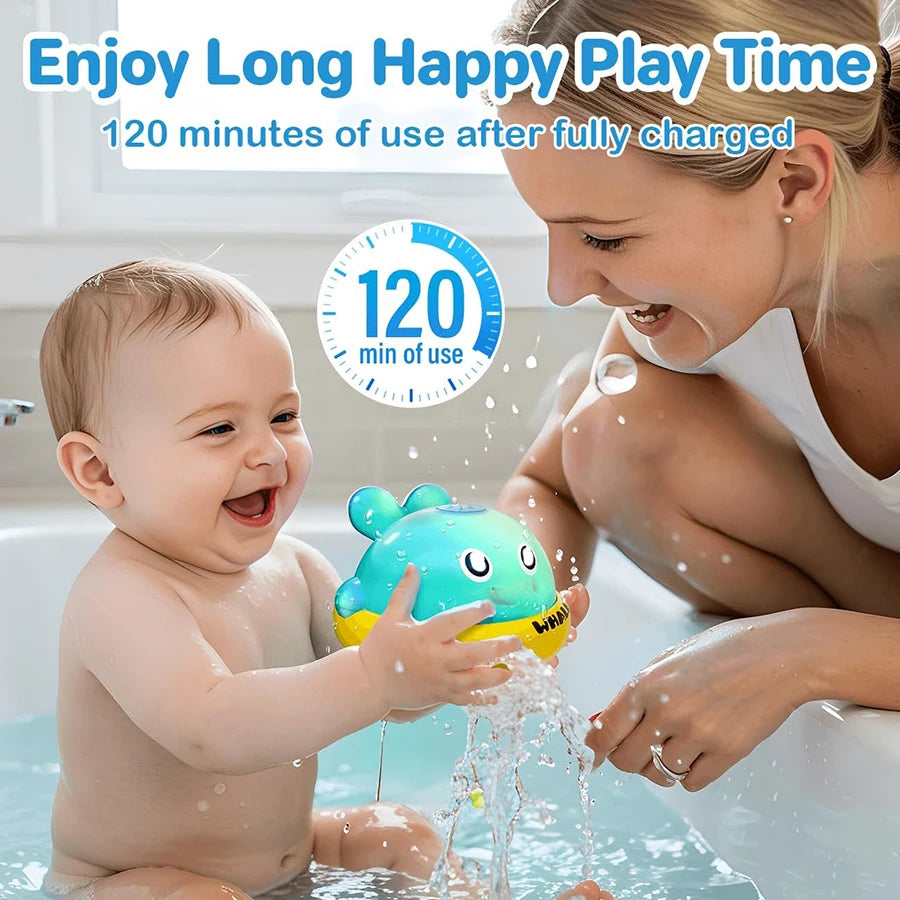 Light Up Whale Bath Toy for Babies & Toddlers – Sprinkler Fountain Bathtub Toy
