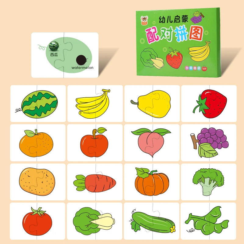 Montessori Flash Cards for Kids – Educational Learning Puzzle Cards for Babies & Toddlers