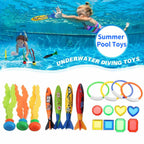 Kids Shark Rocket Pool Diving Toys – Summer Swimming Pool Dive Game Set