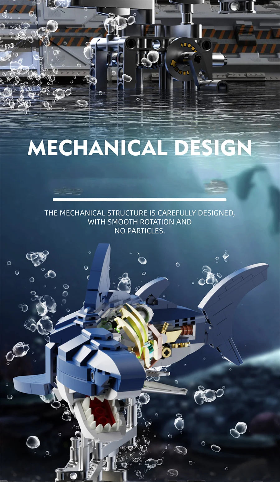 Mechanical Animal Building Set – Shark, Dolphin & Sea Life Building Blocks