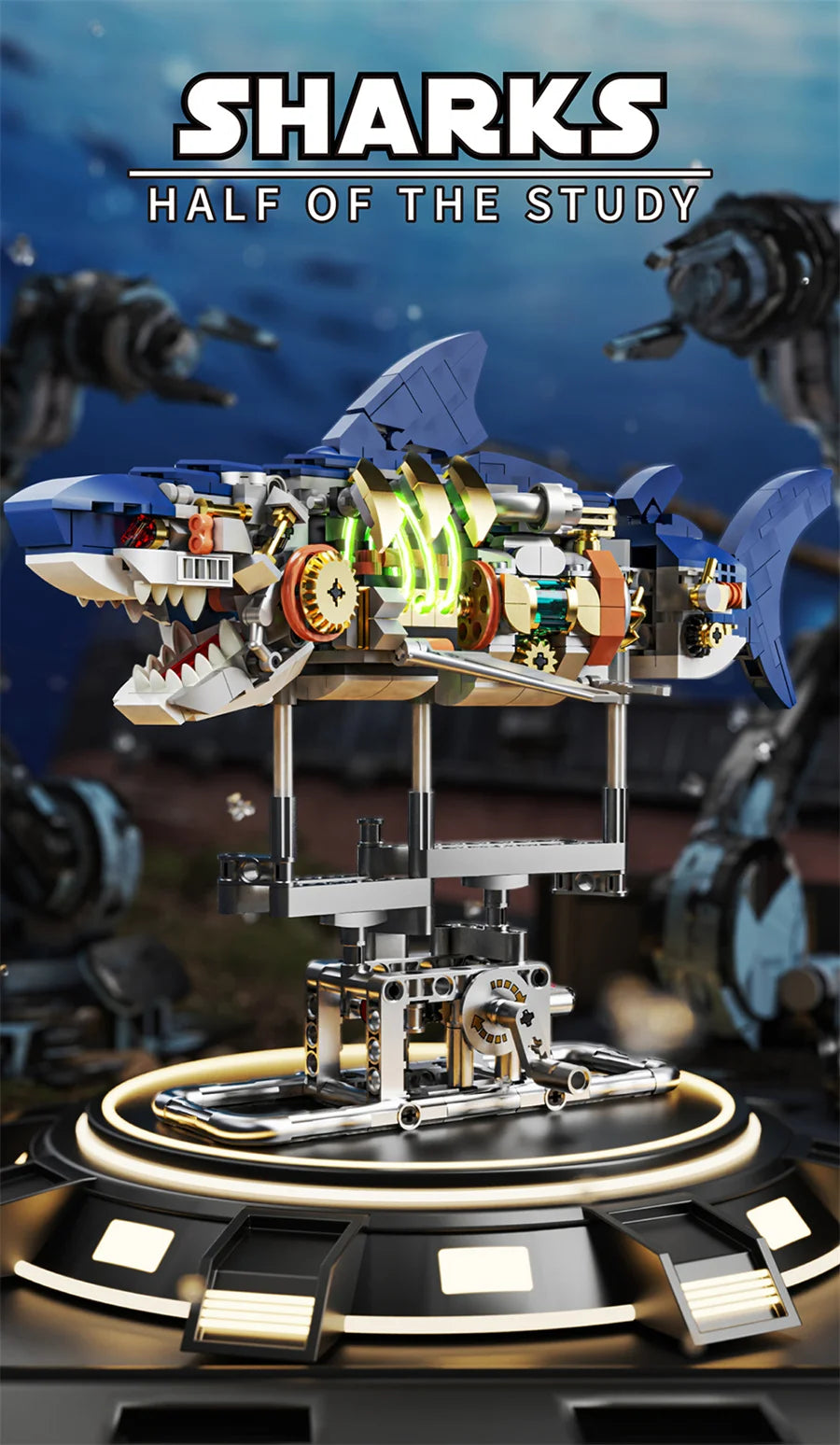 Mechanical Animal Building Set – Shark, Dolphin & Sea Life Building Blocks