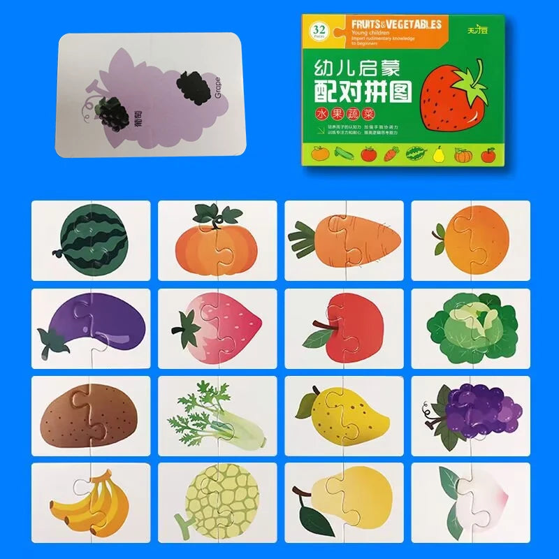 Montessori Flash Cards for Kids – Educational Learning Puzzle Cards for Babies & Toddlers