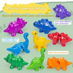 Matching Dinosaur Toy with Storage Bucket – Montessori Counting & Learning Toy for Toddlers
