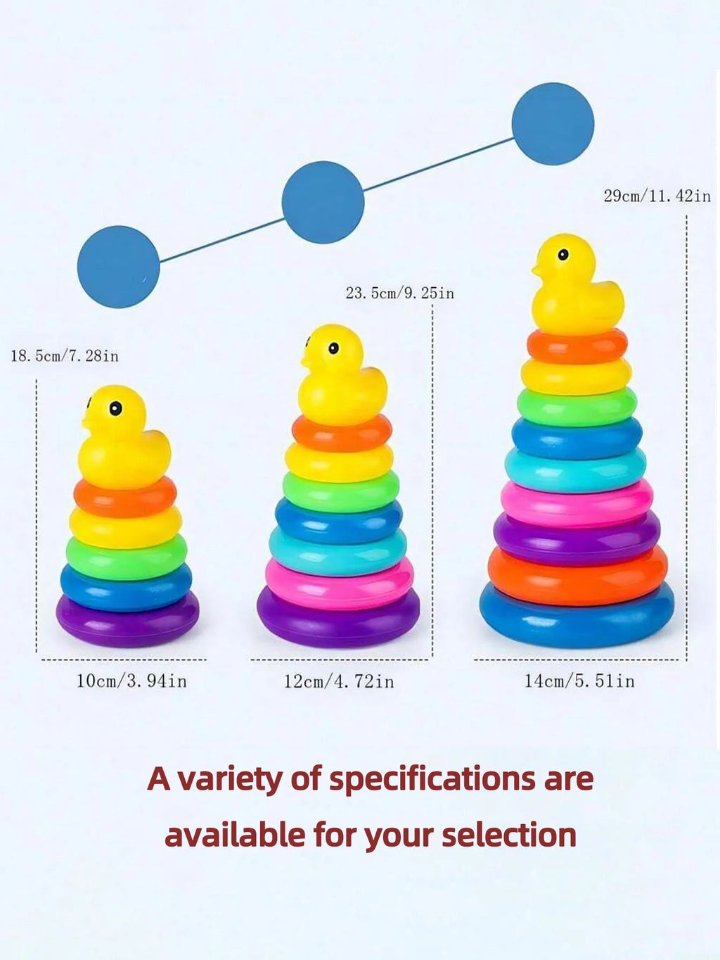 Yellow Duck Rainbow Tower Stacking Toy – Circle Toss & Stacking Game for Kids