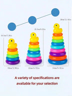 Yellow Duck Rainbow Tower Stacking Toy – Circle Toss & Stacking Game for Kids