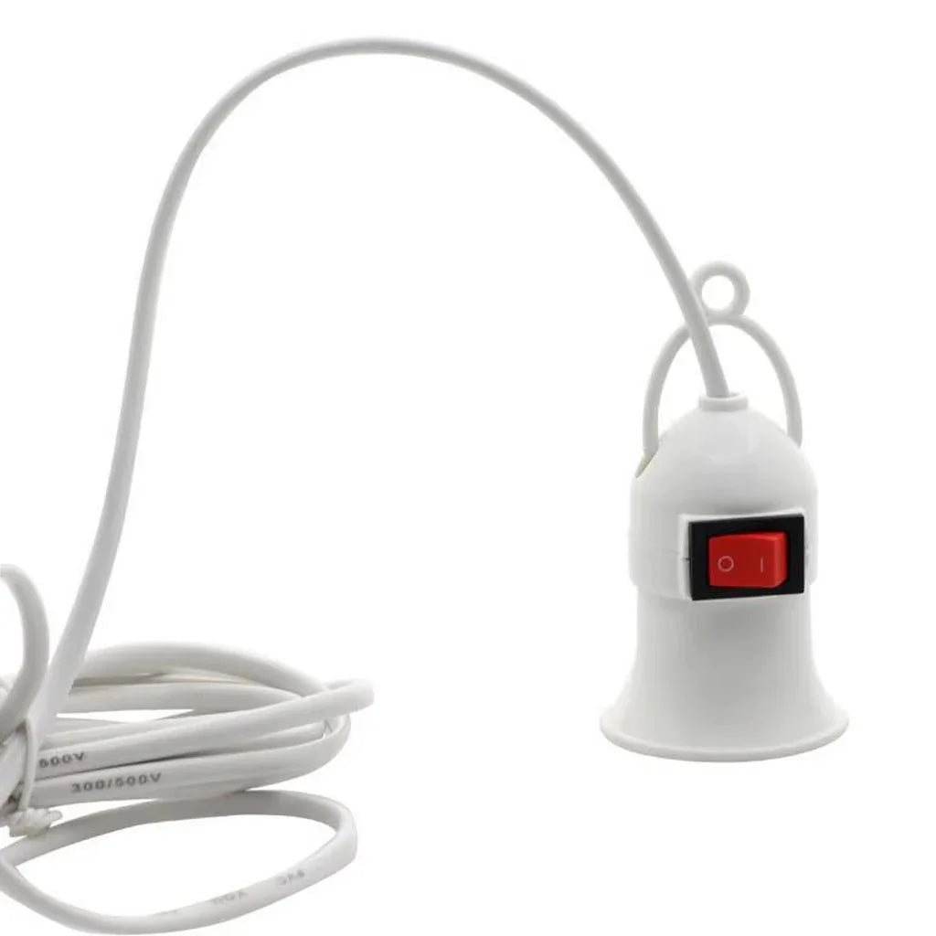 E27 Plant Grow Lamp Holder with Switch & EU Plug – 2m Cable