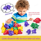Matching Dinosaur Toy with Storage Bucket – Montessori Counting & Learning Toy for Toddlers