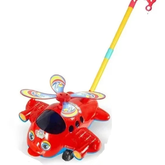 Cartoon Airplane Toy Trolley – Push Along Walking Toy for Toddlers & Kids