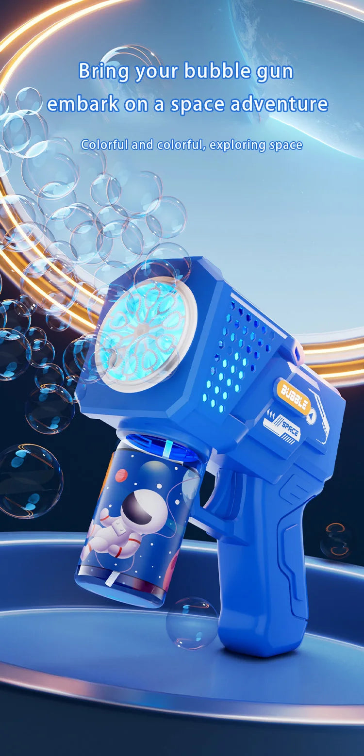 Gatling Bubble Gun Toy – 10-Hole Automatic Electric Bubble Blower for Kids