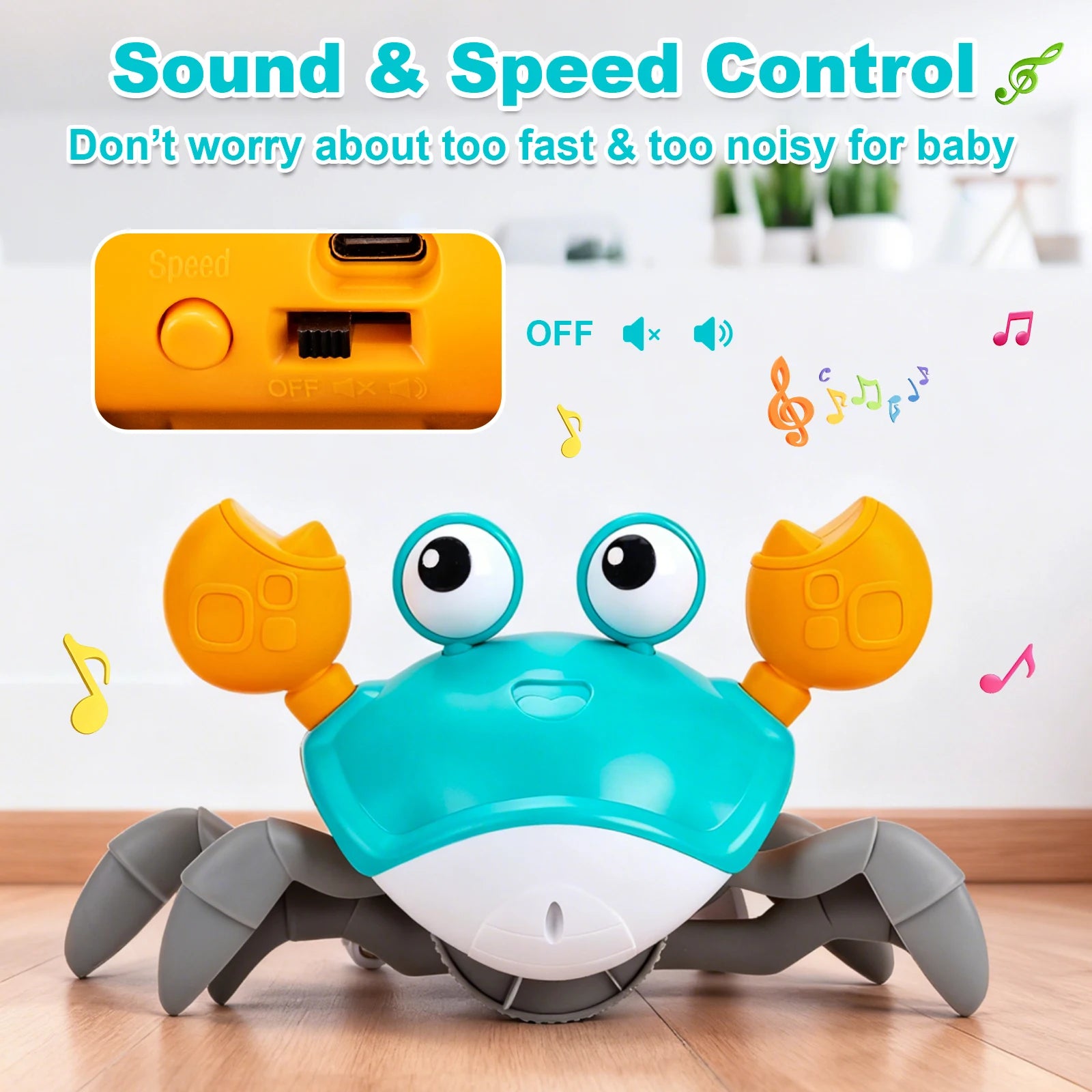 Dancing Crab Baby Toy – Interactive USB Rechargeable Crawling Toy