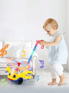 Cartoon Airplane Toy Trolley – Push Along Walking Toy for Toddlers & Kids
