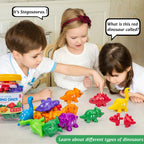 Matching Dinosaur Toy with Storage Bucket – Montessori Counting & Learning Toy for Toddlers