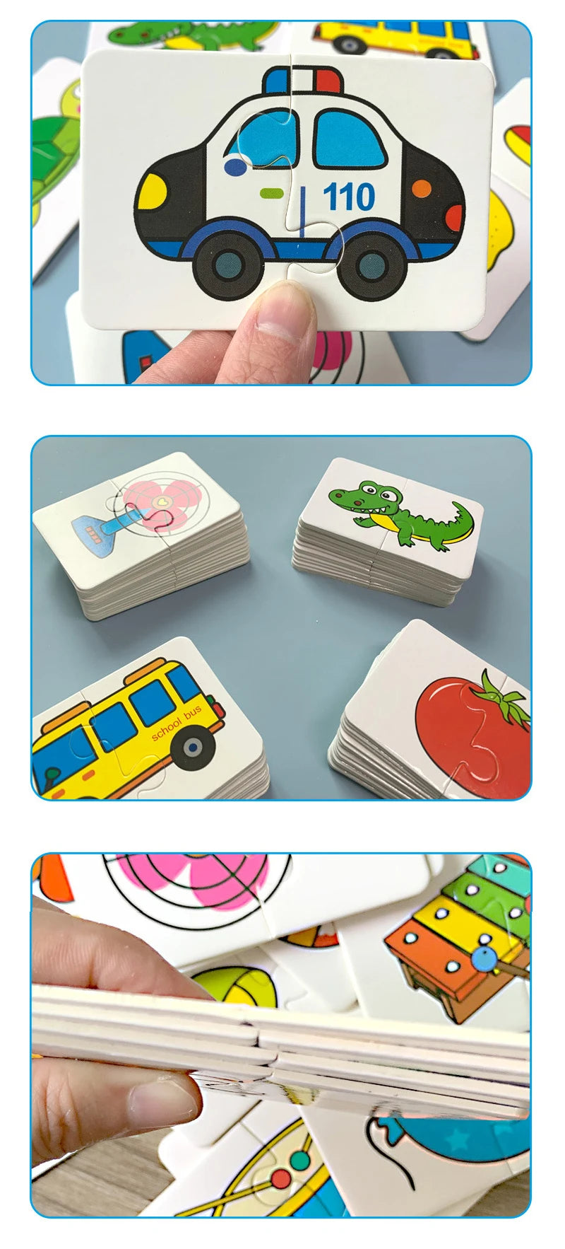 Montessori Flash Cards for Kids – Educational Learning Puzzle Cards for Babies & Toddlers