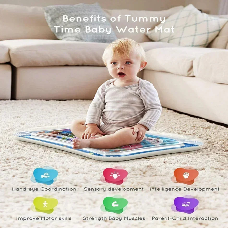 Baby Water Play Mat | Inflatable Tummy Time Sensory Pad for Infants & Toddlers