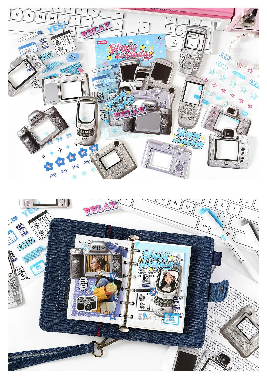 Y2K Retro Paper Stickers Pack – 15pcs