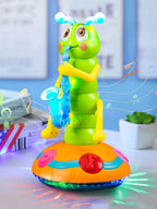 Electric Caterpillar Saxophone Toy – Dancing LED Light Music Toy for Kids