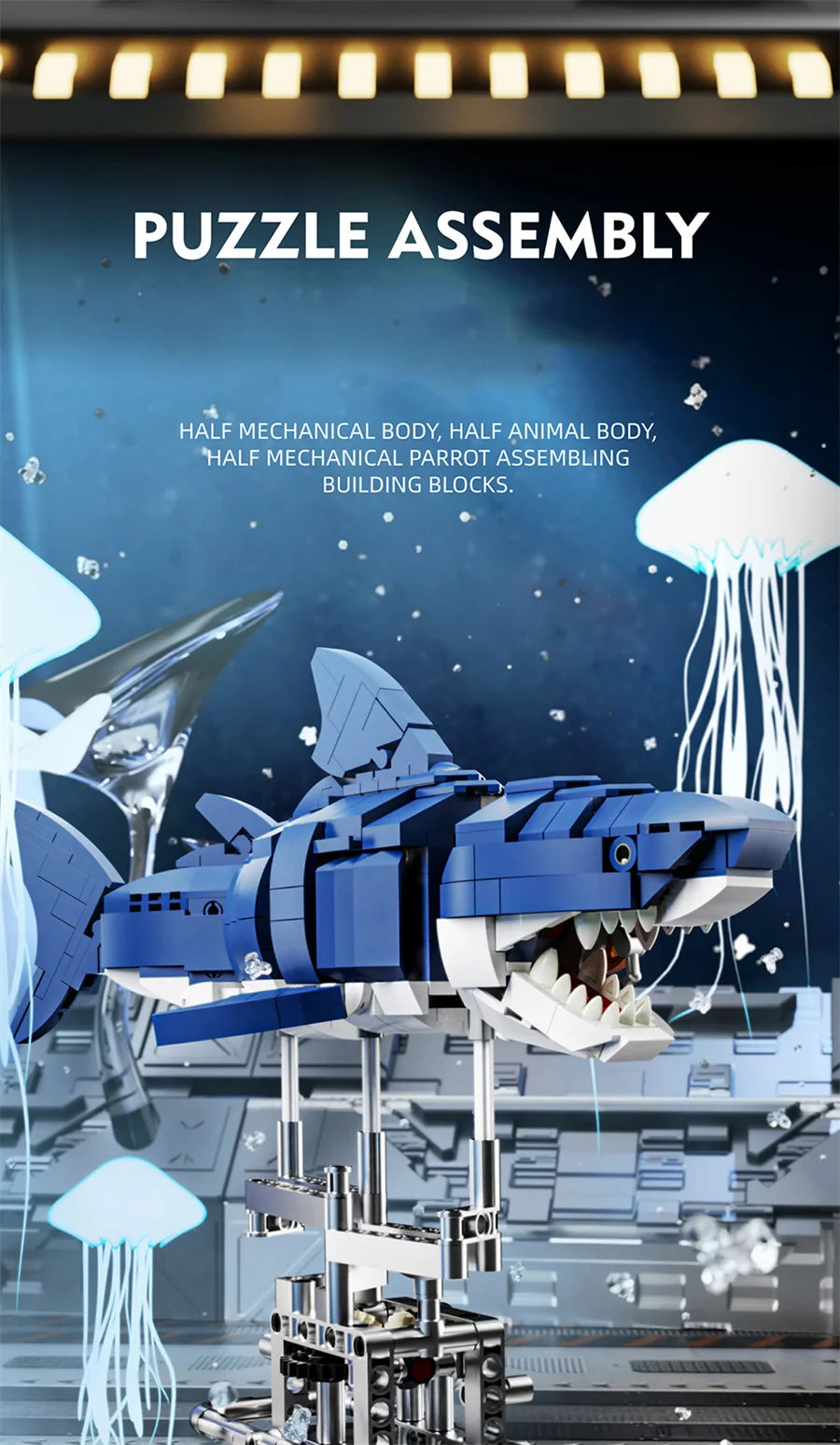 Mechanical Animal Building Set – Shark, Dolphin & Sea Life Building Blocks