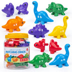 Matching Dinosaur Toy with Storage Bucket – Montessori Counting & Learning Toy for Toddlers