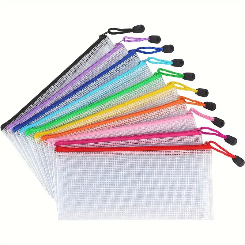 A6 Zipped Mesh Bags | Clear Storage & Organisation Bags | NB Store
