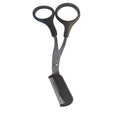 Eyebrow Scissors & Comb Trimmer | Black Stainless Steel