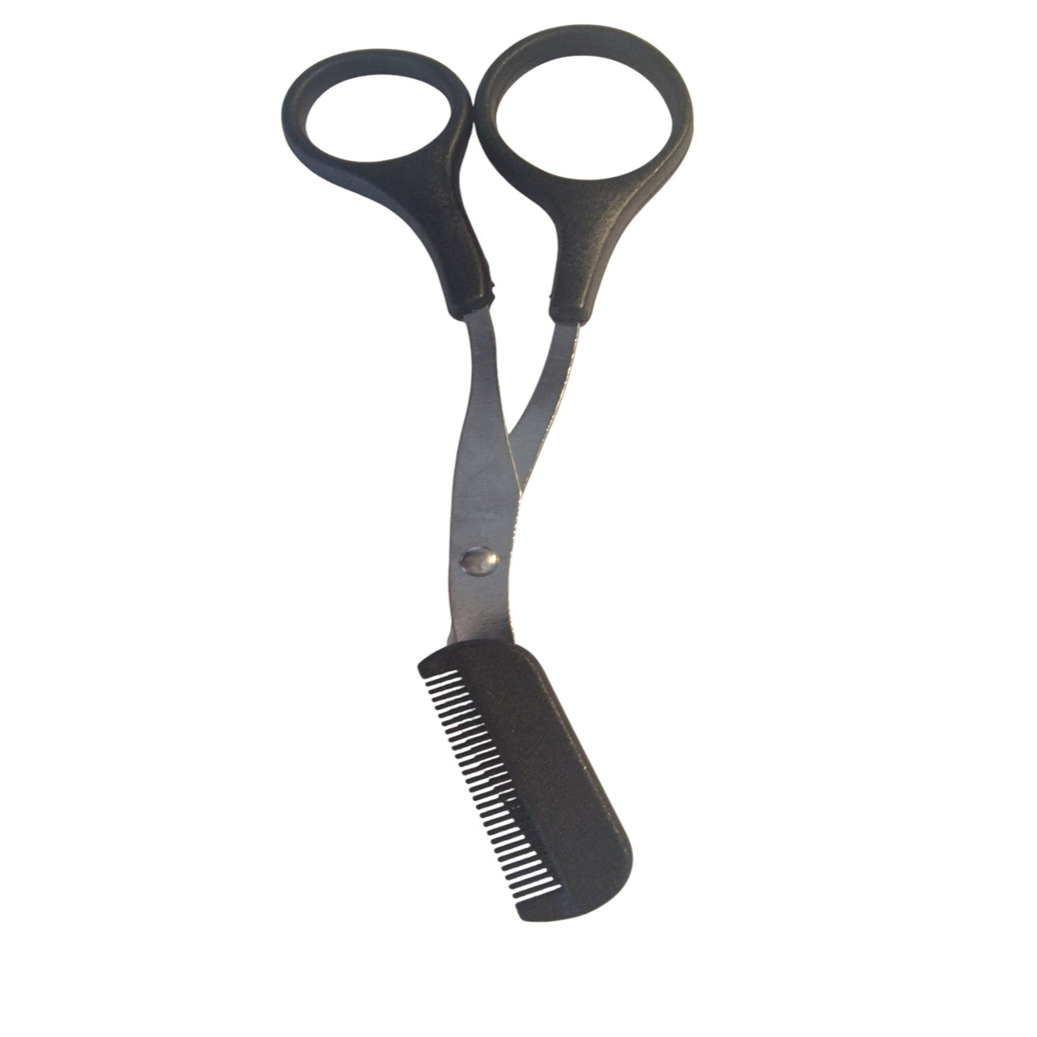 Eyebrow Scissors & Comb Trimmer | Black Stainless Steel