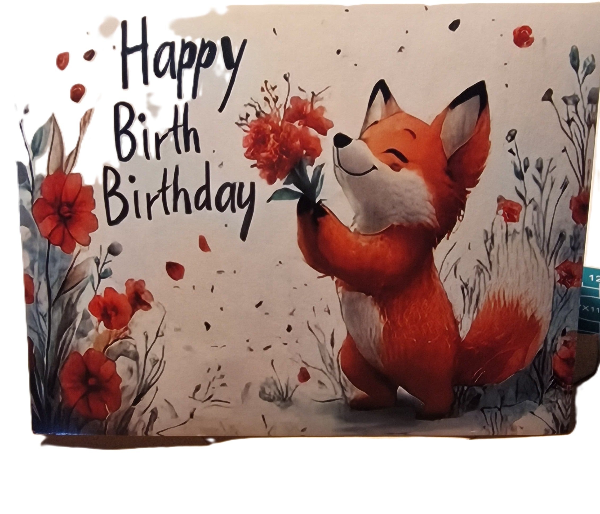1 Happy Birthday Card Fox Design | Cute Animal Birthday Card | NB Store