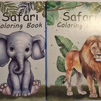 Safari Colouring Book & 6 Mini Colouring Crayons | Kids Art Set | NB Store